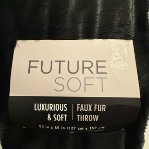 Black Faux Fur Throw